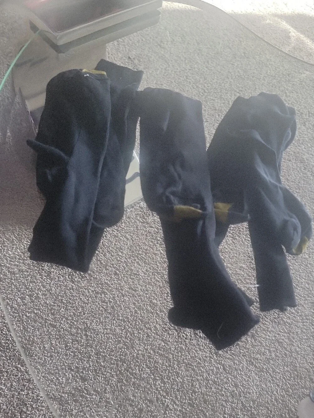 Men's Black Socks with Gold Toe Accents Lot Of 3